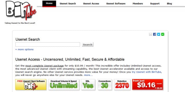 Bintube Usenet Review