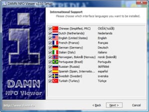 Language options