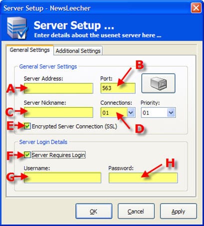Newsleecher server setup