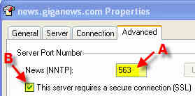 News server port