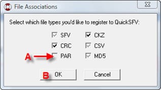 QuickSFV file associations