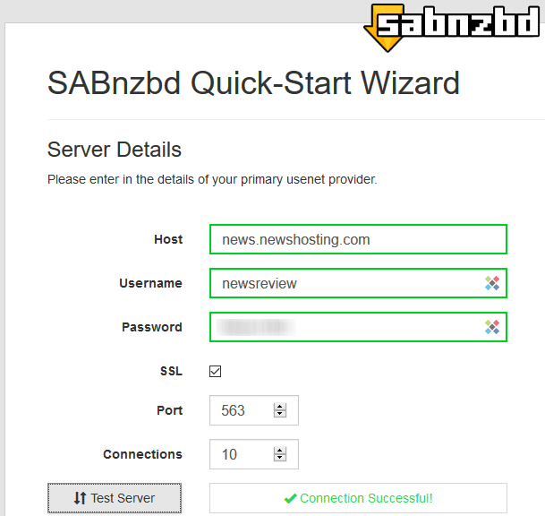 SABnzbd new server setup