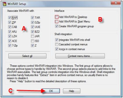 Winrar setup