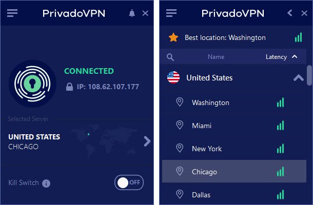 PrivadoVPN for Easynews